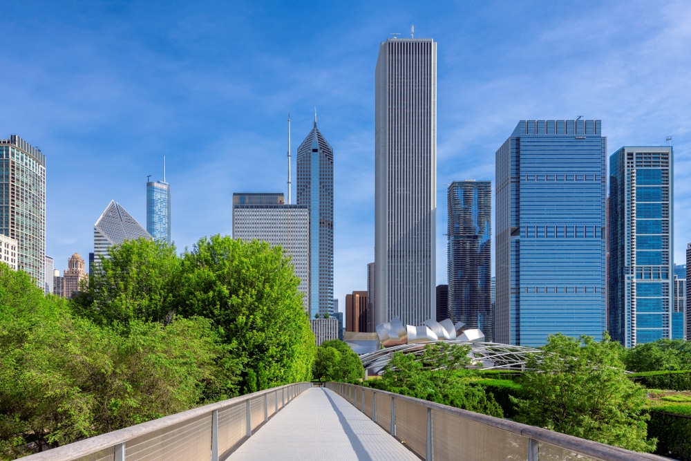 Downtown,Chicago,View,From,The,Millennium,Park,,Chicago,,Illinois,,Usa.