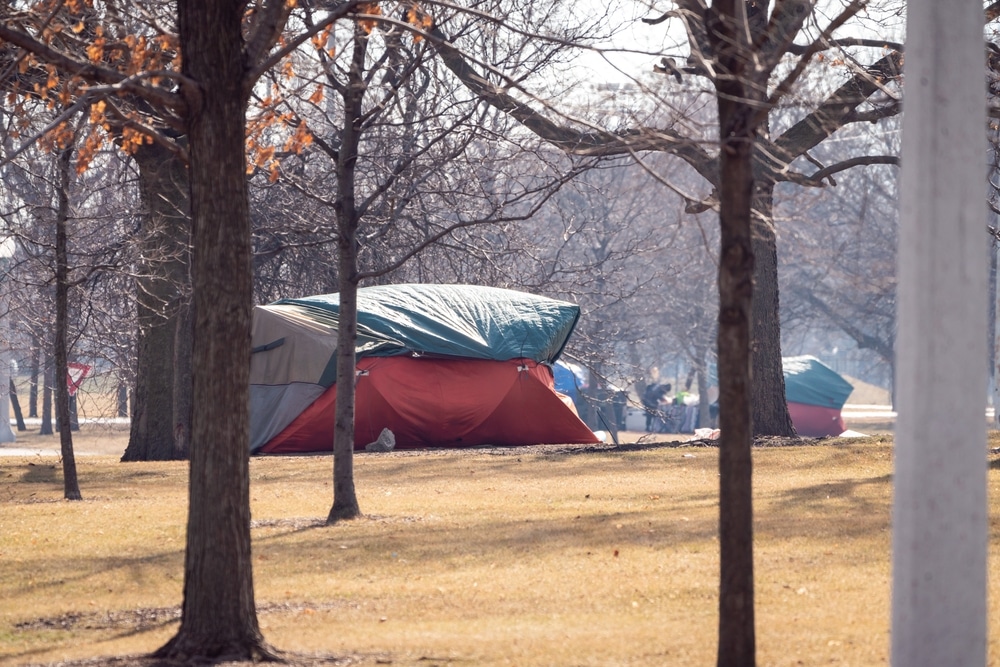 A,Large,Orange,,Green,,Beige,And,Gray,Colored,Homeless,Tent